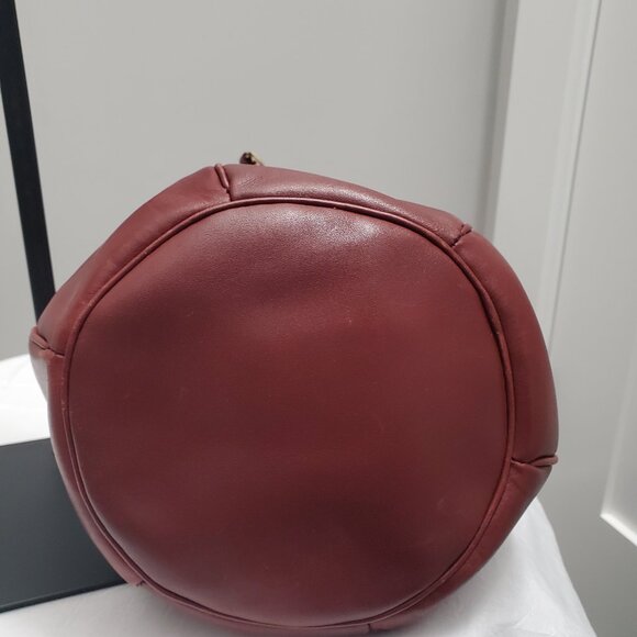 Cartier Vintage Seau Leather Bucket Burgundy Bag - EUC - Picture 5 of 14